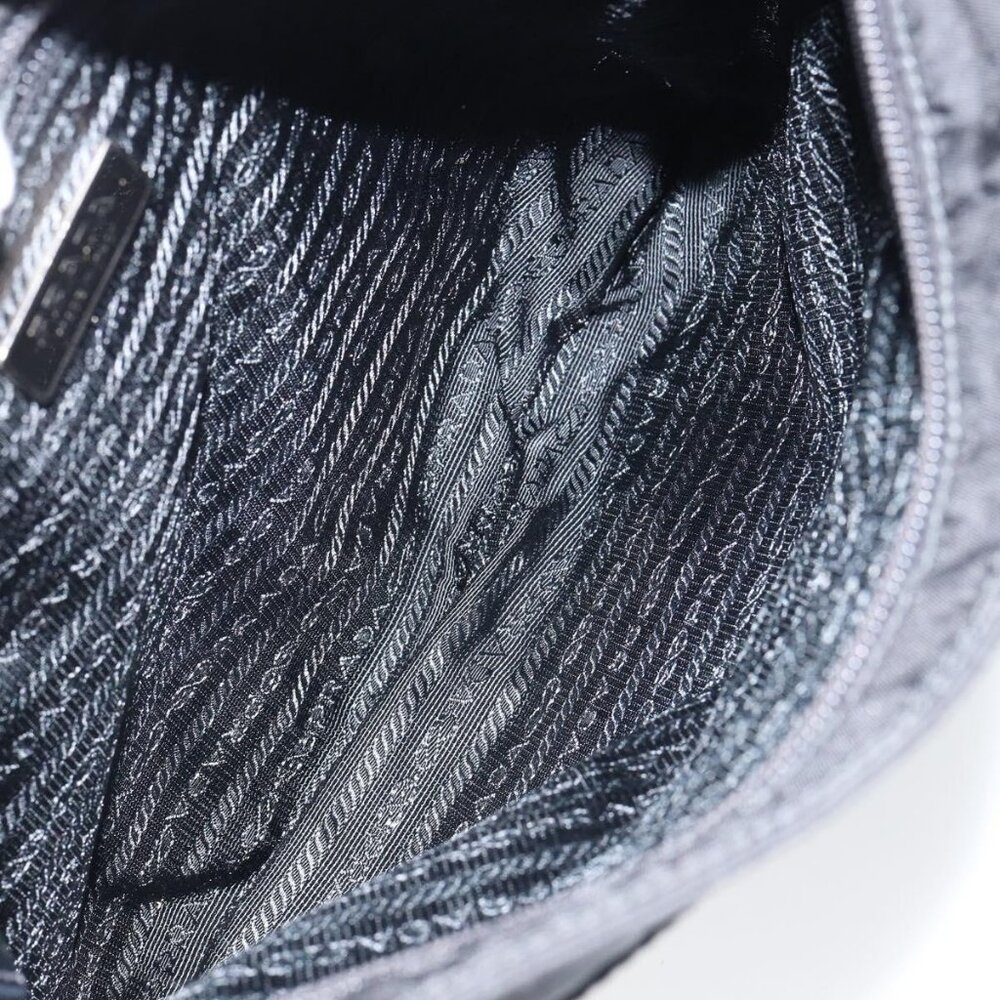 Authentic PRADA Shoulder Bag Nylon Black Gold - Picture 3 of 16